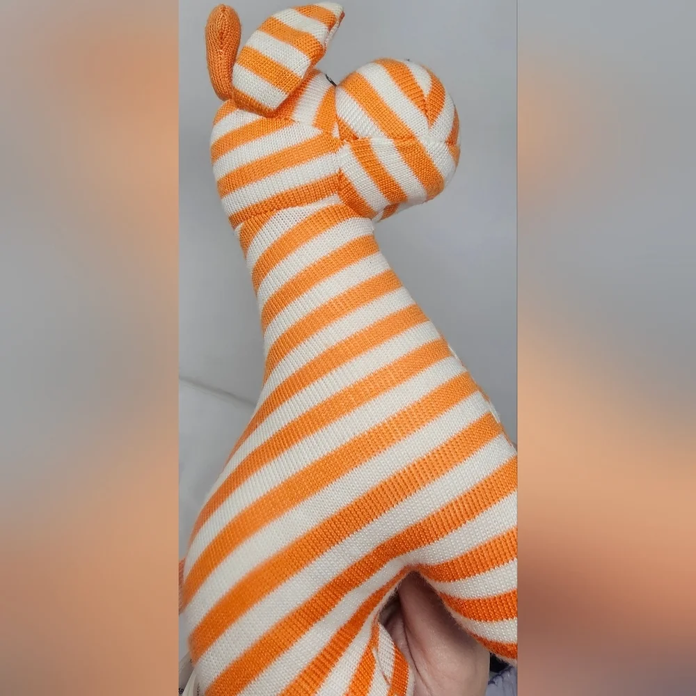 Jellycat Striped Orange White Geoffery Giraffe Soft Baby Chime Rattle Toy 9 in - Picture 7 of 13